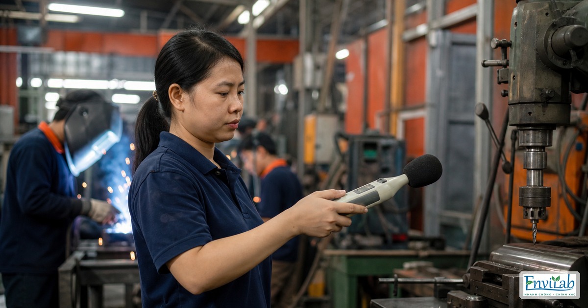 Dự án quan trắc môi trường lao động xưởng cơ khí Bình Tân